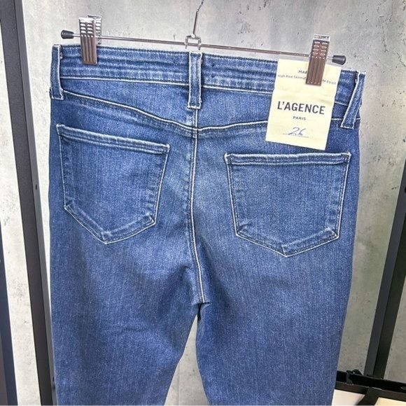 L’AGENCE | Margot High Rise Skinny Leg Ankle Cropped Stretch Jeans in ‘Wilder’ - Picture 9 of 12